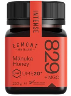 Egmont Honey Miel de Manuka 829+ MGO 20+ UMF 250g | testada en laboratorio y certificado su contenido en MGO y UMF | cruda y 100% natural | elaborada y envasada en Nueva Zelanda