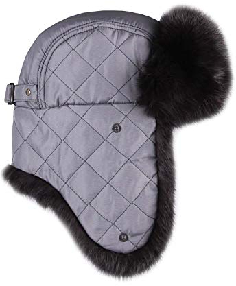 OBC Herren Kaninchen MÜTZE Fellmütze Uschanka Fliegermütze Pelzmütze Trappermütze Wintermütze Bombermütze Polarmütze Echt Fell
