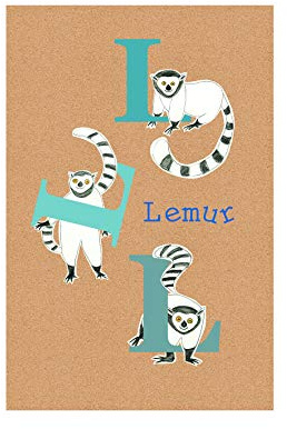 Komar Wandbild | ABC Animal L | Poster, Kinderzimmer, Buchstaben, Bild, Wohnzimmer, Schlafzimmer, Dekoration, Kunstdruck | ohne Rahmen | P036L-30x40 | Größe: 30 x 40 cm (Breite x Höhe)