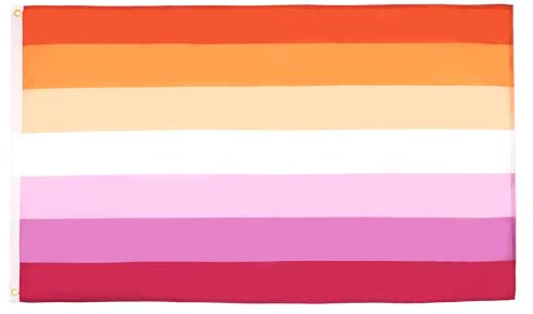 AZ FLAG Drapeau LGBT Fierté lesbienne Soleil Levant 150x90 cm 2 Œillets | Usage intérieur et extérieur Drapeau décoratif coutures doubles et bords renforcés avec œillets métalliques polyester 100D