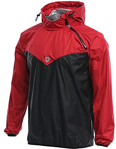 scosao Chaqueta Trajes de Sudoracion Hombre Pérdida de Peso Gimnasio, Sauna Traje Chaqueta para Gimnasio Boxeo Ejercicios de Adelgazamiento Levantamiento de Pesas,Red,L