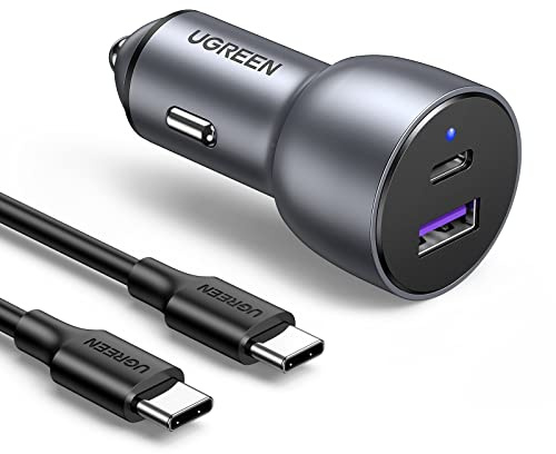 UGREEN USB C Auto Ladegerät 52.5W 30W+22.5W Zigarettenanzünder USB C KFZ Ladegerät USB C 12V Car Charger Kompatibel mit iPhone 15,15 Plus,15 Pro,15 Pro Max,14 Pro, Pro Max, Galaxy S24, S23