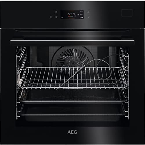 AEG BSE782380B Horno Multifunción, 20 Funciones + 3 de Vapor, 225 programas automáticos, Cocción en 3 Niveles, Sonda Térmica, TFT Táctil, Ventilador XXL, Negro, A++