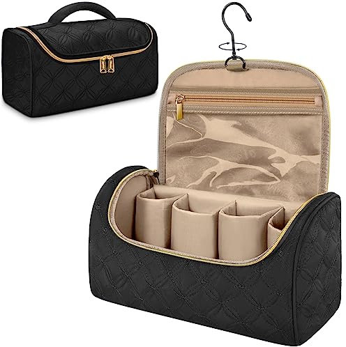 Mancro Reise-Aufbewahrungstasche für Dyson Airwrap, Pre-Styling-Trockner, 4 Lockenfässer, 2 Glättungsbürsten, Volumenbürste, leichte Reise-Tragetasche für Lockenwickler, Zubehör, Schwarz