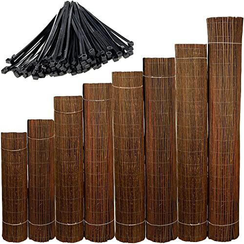 Ogrodzenia Wiklinowe Canisse Osier 120 x 300 cm Clôture de Saule -Canisse Brise Vue Balcon et Patio - Cloture Jardin Exterieur - Protection Contre Le Vent & Le Soleil - 100% Naturel