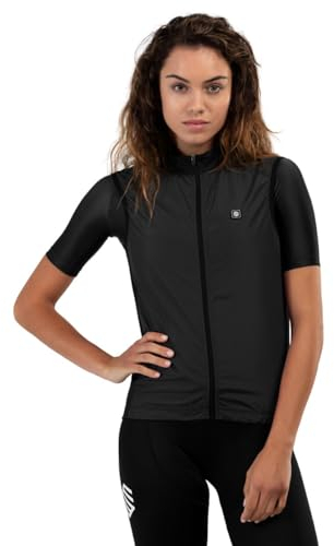 SIROKO - Winddichte Fahrradweste für Damen V1-W Blaast - M - Schwarz