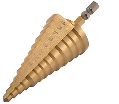 HSS-Stufenbohrer, 6–35 mm Stufenkegelbohrer mit 6,35 mm Sechskantschaft, doppelter gerader Schlitzlochschneider für DIY-Metall-Holzbearbeitung