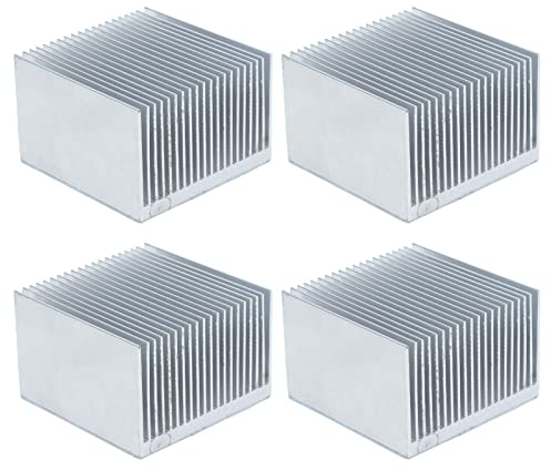 Dissipateur De Chaleur, 4 Pcs Ailettes De Refroidissement, Dissipateur De Chaleur en Aluminium pour Module CPU électronique Lumière LED, équipement électrique 60x60x39mm(with Adhesive)