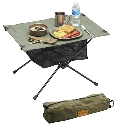 NACETURE Ultralight Backpacking Table - Collapsible Camping Table with Storage Mesh for Camping Gear, Hiking and Mountaineering (Green)