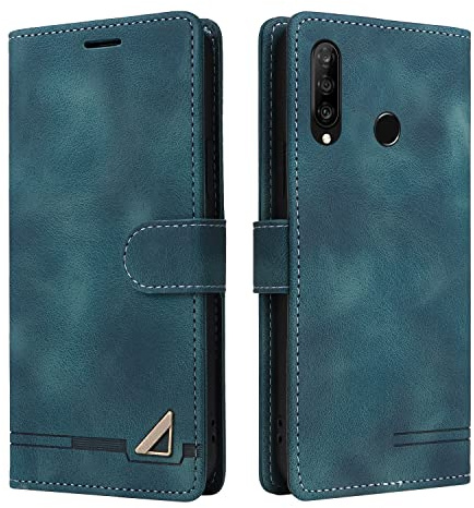OKZone Kompatibel mit Huawei P30 Lite/Nova 4E Hülle, Halterung Standfunktion Kartenfach Wallet Schutzhülle 360 Grad Stoßfest Premium Leder Schutzhülle Handyhülle für Huawei P30 Lite/Nova 4E (Grün)