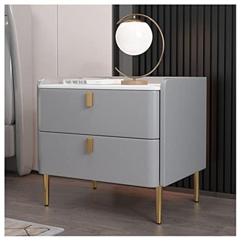 SilteD Table de Chevet Table de Chevet Moderne Blanche Table de Chevet en Ardoise laquée Simple Tout en Bois Armoire Ronde Chambre à Coucher Casier de Chevet Meubles de Chambre (Couleur : B) Present