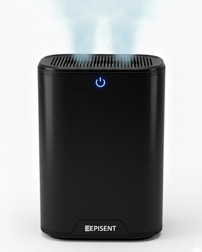 Episent 700ml Mini Dehumidifier with Ultra Quiet & Auto Shut-off Ideal for Damp and Condensation Portable Mini Dehumidifier with Removable Water Tank for Home, Office, Wardrobe, Bedroom, Garage, Black
