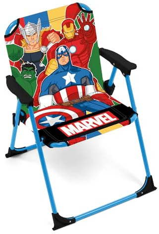 ARDITEX Silla Plegable con Brazos de Los Vengadores de Marvel - 38x32x53cm - Adecuado para jardín, Camping, Playa o montaña - Ideal para niños y niñas.