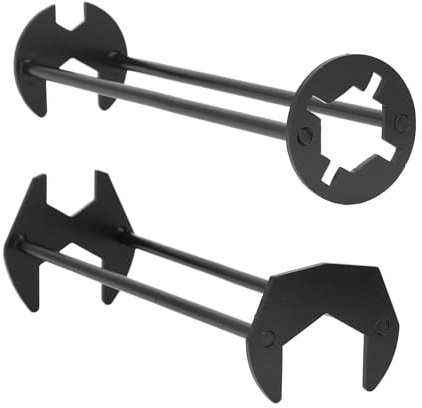 Hoemudy Basin Wrench, Sink Wrench 2Pcs Four-jaw Hex Plumbing Wrench Multifunctional Iron Robust Faucet Wrench Tool 7 Sizes Universal Under Sink Plumbers Wrench for Kitchen Bathroom (Black)