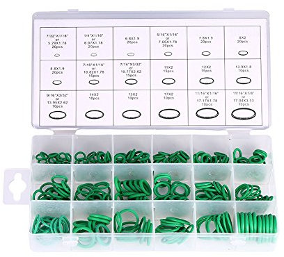 Set Gummi-O-Ring, 18 Größen, 270 Stück, für Auto, LKW, Ersatz, Klimaanlage, Grüne O-Ring-Werkzeuge, Auto-O-Ring