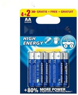 Piles alcalines Longue durée AA - LR06 (6 unités) idéales pour Les appareils exigeants. Elles offrent fiabilité et résistance. Dimensions : Ø14,5 x 50,5 mm. Énergie Durable.
