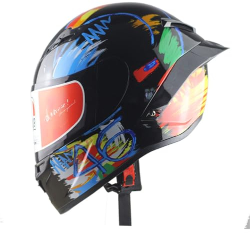 Mode Sturzhelme für Motorräder ABS Jugend Vollvisierhelme für Motorradhelm Classic Abnehmbares Innenfutter Cruiser Motorrad Ganzjahres Sport