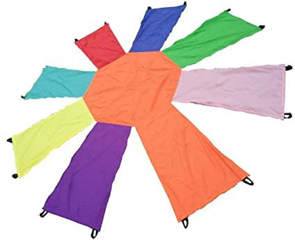 BESTonZON Achteckiger Nylon Koordinationstrainer Kinder Spielzeug Für Körperliches Training Regenbogen Kinderroom Indoor Outdoor