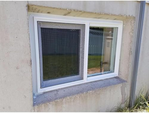 ZHFENGZHUZ Ersatz-kellerfenster Unterputzmontage Spielhausfenster Badezimmer, Außendusche, Schiebefenster Mit Bildschirm(Size:WxH 36x16in/90x40cm,Color:Weiß)