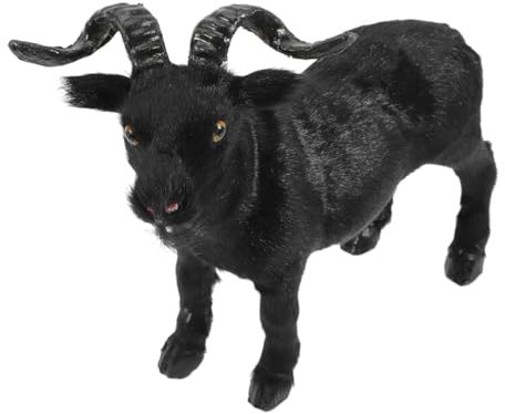 KOMBIUDA Statua Di Capra Piume Artificiali Decorazione Di Modellismo Di Animali Riproduzione Di Capra Decorazione Di Animali