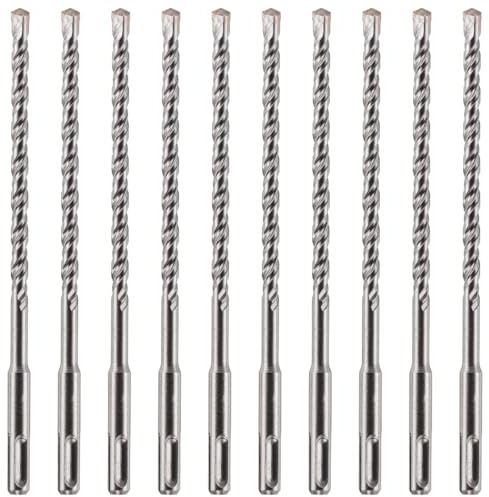 Rennie Tools - 10 Pack Of 8mm x 210mm Long SDS Plus Hammer Drill Bits | Professional TCT Tungsten Carbide Tipped Masonry Drill Bit For Brick, Concrete, Stone, Granite. 8mm SDS Drill Bit