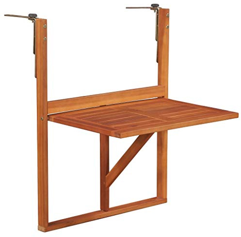 Xichuzi Tavolo da Balcone Sospeso 64,5x44x80 cm in Massello di Acacia,Tavolo da Terrazza,Tavolo da Giardino,Tavolo da Balcone -44118