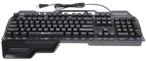 MERRYHAPY Clavier Gamer Filaire Touches Rétroéclairé Ergonomique avec Repose-Poignet Étanche pour Bureau Et Jeu Ordinateur