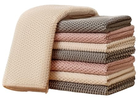 E&C Life Dish Clothes, Kitchen Cloth, Microfibre Cleaning Towel, Cleaning Cloth for Home All Purpose, Ultra Absorbent Quick Dry Cloths for Kitchen, Soft Reusable Cleaning Cloth