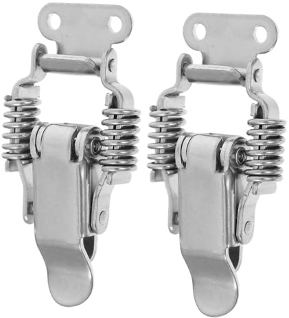 DIYEAH 2paires Loquet à Bascule Acier Inoxydable Verrou à Ressort Pour Boîte à Outils Loquet De Serrure à Compression Pour Caisses Armoires Boîtes | Fermeture sans Clé, Fabrication Précise, Format Compact, pour Caisse en Bois et Valise, Usage Intérieur