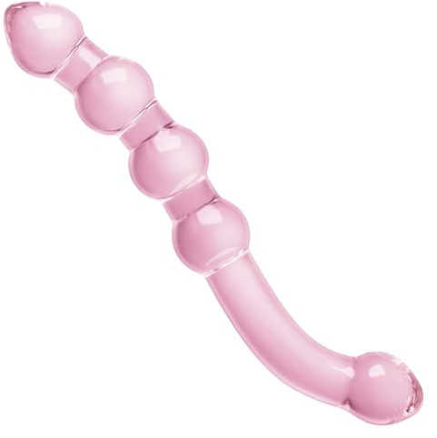 SXOVO Consoladores Dobles de Cristal, Consolador Anal Cuentas Anales Consolador de Punto G, Juguetes Sexuales Estimulación del Punto G Juguetes Sexuales