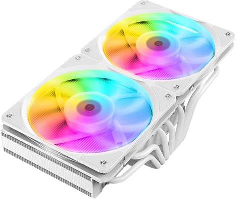 TZMRIT JiuShark JF13K Diamond Top-Down CPU Cooler, 250 W TDP, dubbel 1800 RPM 64,51CFM 1,71 mmH2O 15 mm fläkt, för AM4/AM5, för LGA1200/115X/1700 (WH)
