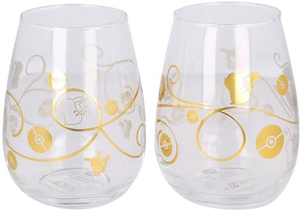 Elbenwald Lot de 2 verres, différents motifs, 510 ml (Pokemon – Pikachu)