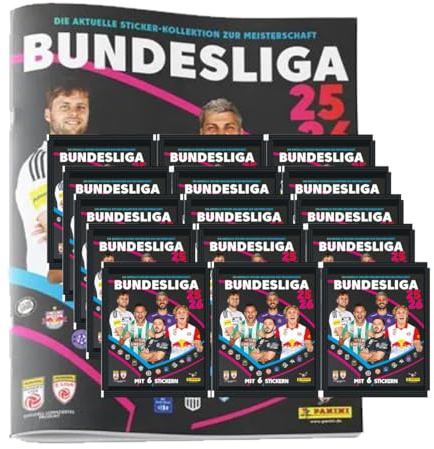 Admiral Bundesliga Österreich 2025/26 Sticker | 1x Album + 15 Tüten | Offizielle Fußball-Sammelserie