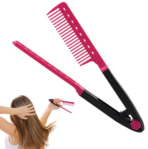 Haarglättungsbürste – ABS, Glättungsbürste, professionelles Design | verschleißfester Heißkamm, Anti-Verbrühungs-Glättkamm aus Keramik für den Salon zu Hause und glattes, gleichmäßiges Glätten