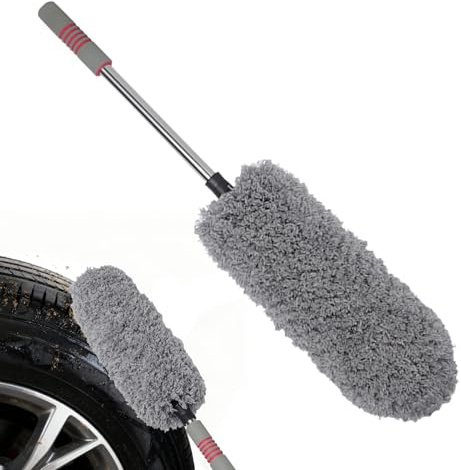 Plumero de coche interior – Plumero extensible para vehículo – Cepillo para el polvo del coche – para vehículos, camiones, interiores, exteriores, salpicadero, parabrisas, limpieza detallada