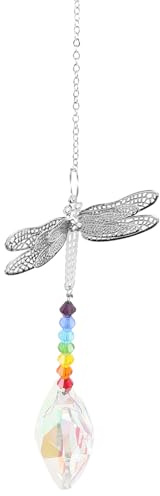 SHINEOFI Colgante de Bola de Cristal Animal Diseño de Libélula Decoración Colgante de Cristal Multicolor para Ventana Pared y Árbol Adorno Artesanal para Hogar y Oficina