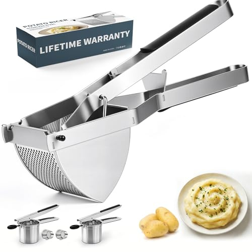 SPEENSUN Potato Ricer & Masher - Heavy Duty Stainless Steel for Fluffy Mash & Baby Food | Dishwasher Safe, Easy Clean with Comfort-Grip Handle