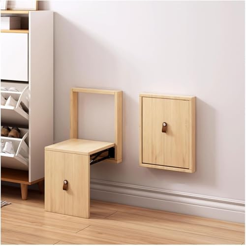 Genérico Banco De Zapatos Montado En La Pared Plegable, Silla De Ducha De Baño, Silla Plegable De Pared Escondida, Taburete Plegable De Madera Maciza para La Sala De Estar De Baño. (4)