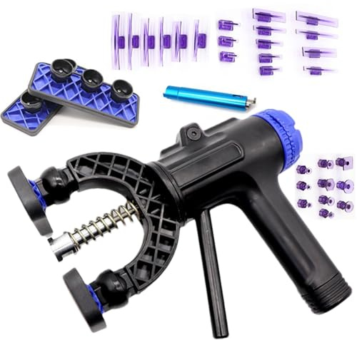Mimoqk Kit de reparación de abolladuras, ajustable y potente removedor de abolladuras, pequeño extractor de abolladuras, para camión, ATV, garaje, mecánico, puerta, vehículo, motocicleta,