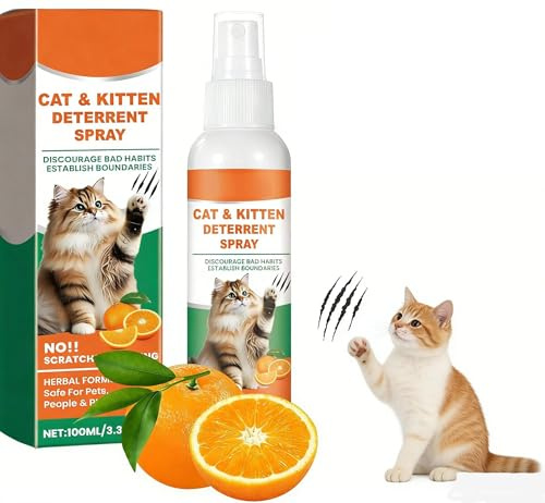 Genérico Spray Anti-ArañAzos para Gatos — Repelente Y Sprays De Entrenamiento Interior | Ayuda De Entrenamiento Interior Y Exterior | Protege Cortinas, SofáS, Alfombras, Muebles Y Patas De Mesa(1PCS)