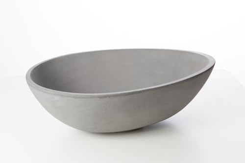 Lavabo Sodo Cemento 53 cm – Lavabo da Appoggio Effetto Pietra, Design Industriale