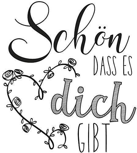 Rayher Hobby 29110000 Holzstempel Schon Dass Dich Gibt, 8 x 9 cm, Text mit Aussagekraft, zum Gestalten von Karten u.v.m, Butterer Schrift-Stempel, Braun