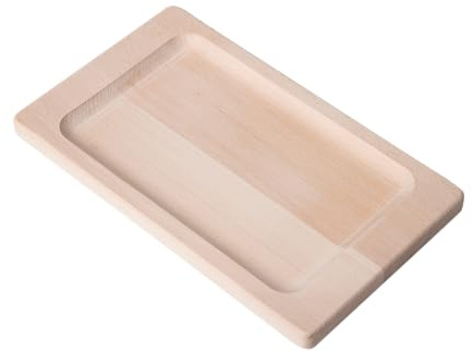 Riess, 2353-046, Servierbrett eckig Profi, Bratpfannen 26×17 cm, aus Buchenholz, braun