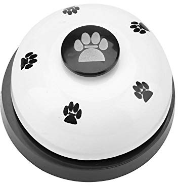 YOUTHINK Eisen Robuste Langlebige Niedliche Cartoon Haustier Glocke für Hundekatze Interaktives Spielzeug Hund Katze Türklingel Mit Rutschfester Gummibasis (Weiö)(Weiö)