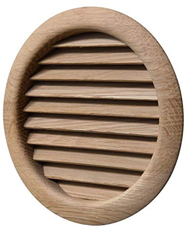 La Ventilazione LGRS125Q Grille de ventilation ronde en bois chêne à encastrer Diamètre 140 mm