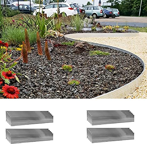Green-Split Jeu de 20 Bordures de Jardin en Aluminium Ultra résistantes de 10cm x 1m (20m Long), Color:Ohne Farbe