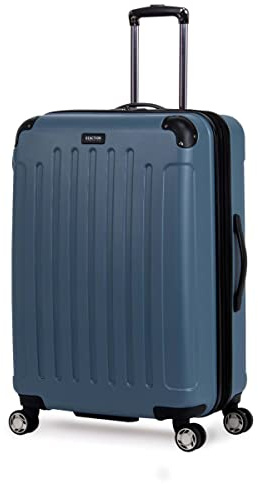 Kenneth Cole REACTION Renegade Luggage Expandable 8-Wheel Spinner Lightweight Hardside Suitcase, Granite Blue, 3-Piece Set (20/24/28)