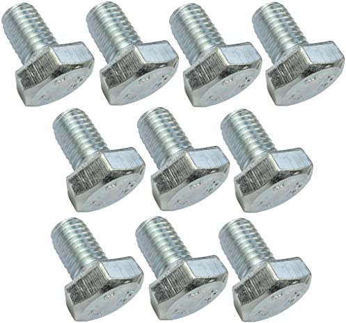 AERZETIX - C47347 - Set di 10 Bulloni M10x16 - testa esagonale - Ø10x16mm - DIN 933 - classe 8.8 - acciaio zincato - fai da te - strumento di montaggio/ferramenta