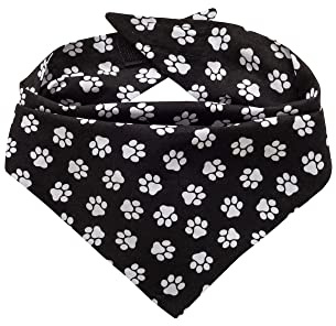 Hunde Bandana Kopftücher Hundehalstuch Dreieckstuch für Kleine, Mittelgroße und Große Hunde (Schwarz, L)