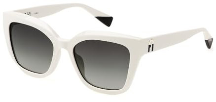 FURLA Damen Sfu781 Sonnenbrille, Glänzender weißer Schnee, 52